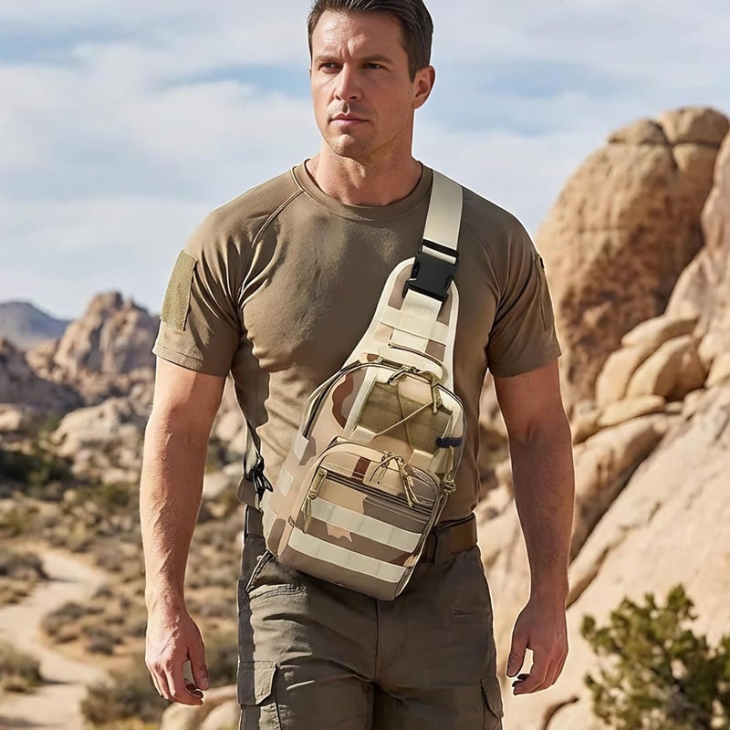 Viriber Tactical Backpack, Waterproof Military Cross-body Molle Sling Shoulder Backpack Chest Bag for Outdoor Every Day Carry CP02 - Image 4